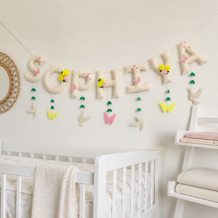 Babble Wrap Birds & Butterflies Name Bunting/Garland