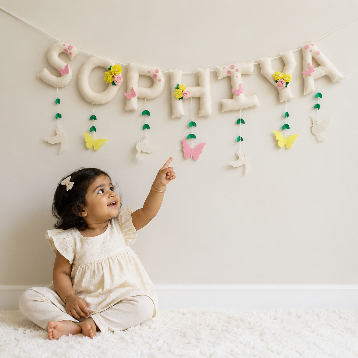 Babble Wrap Birds & Butterflies Name Bunting/Garland