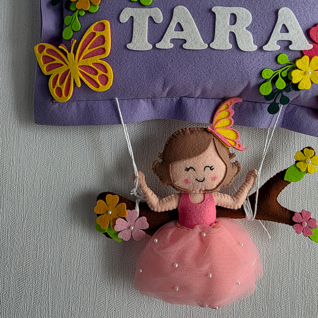 Babble Wrap Butterfly Blossoms Name Hanging
