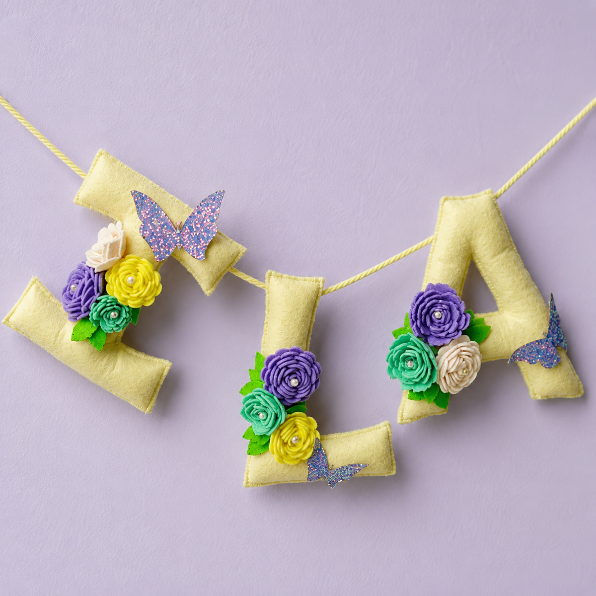 Babble Wrap Butterfly Garden Name Bunting/Garland