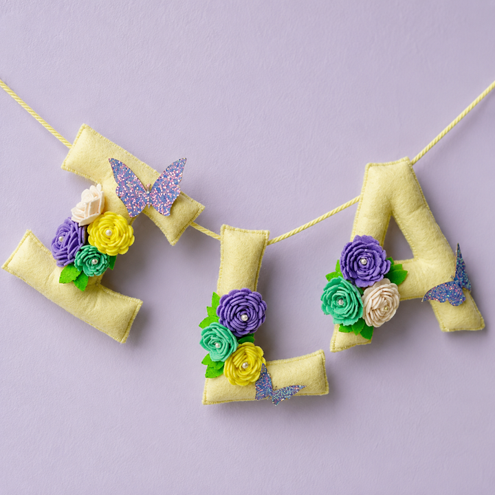Babble Wrap Butterfly Garden Name Bunting/Garland