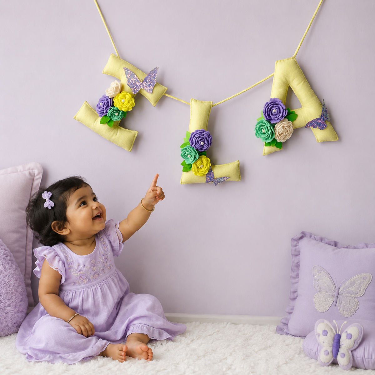 Babble Wrap Butterfly Garden Name Bunting/Garland