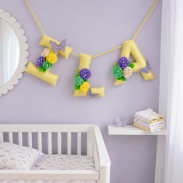 Babble Wrap Butterfly Garden Name Bunting/Garland