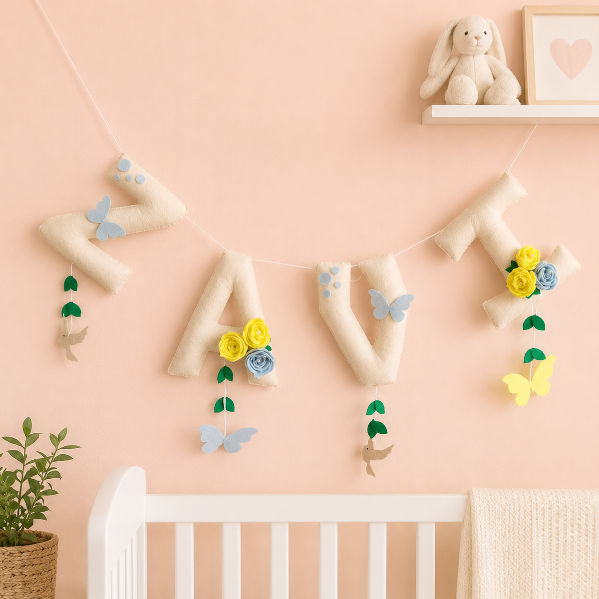 Babble Wrap Butterfly Meadows Name Bunting/Garland