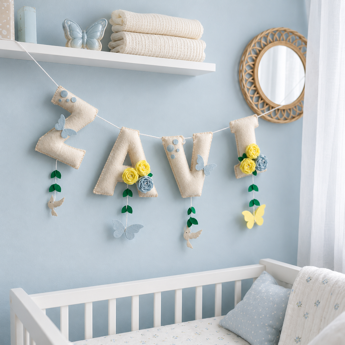 Babble Wrap Butterfly Meadows Name Bunting/Garland