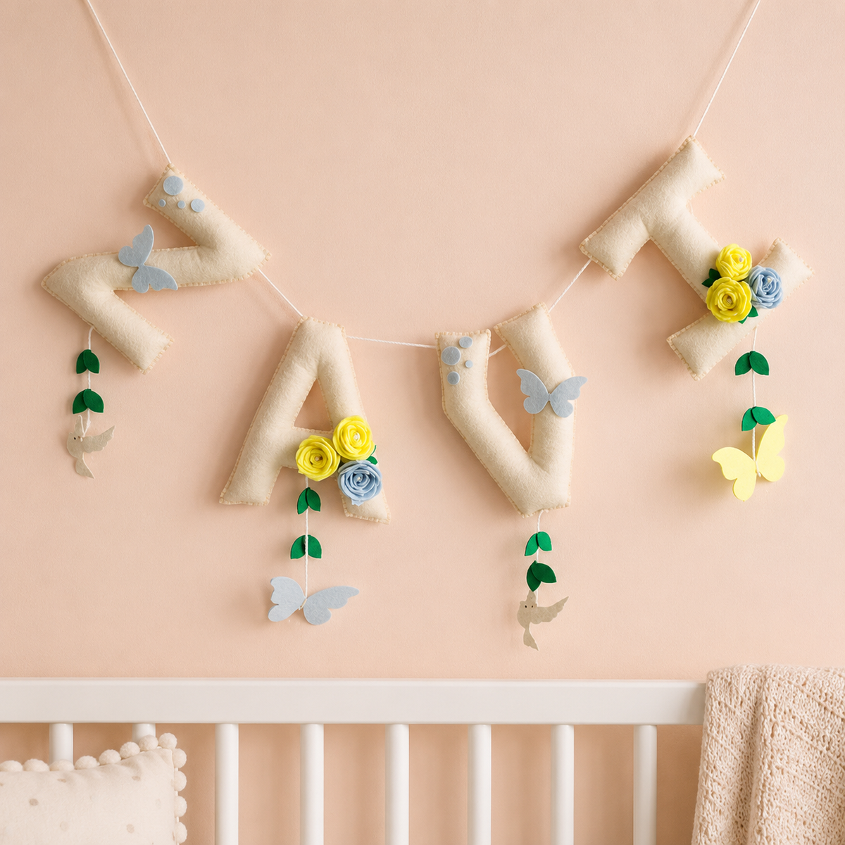 Babble Wrap Butterfly Meadows Name Bunting/Garland