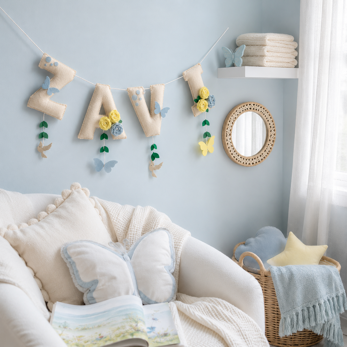 Babble Wrap Butterfly Meadows Name Bunting/Garland