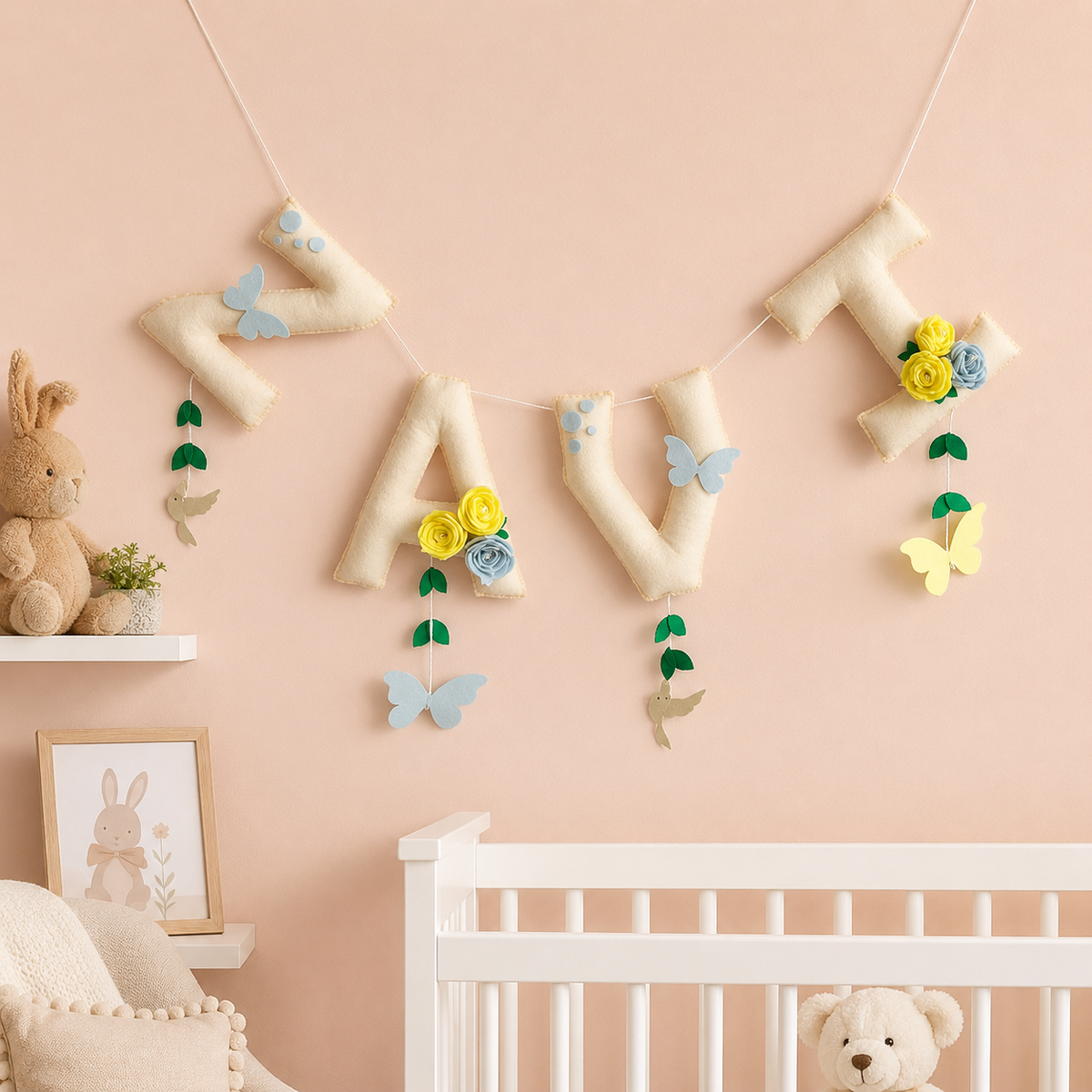 Babble Wrap Butterfly Meadows Name Bunting/Garland