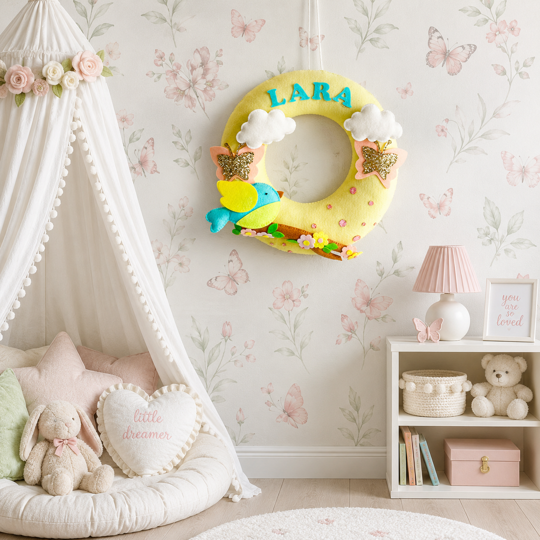 Babble Wrap  Chirping Songbird Name Hanging