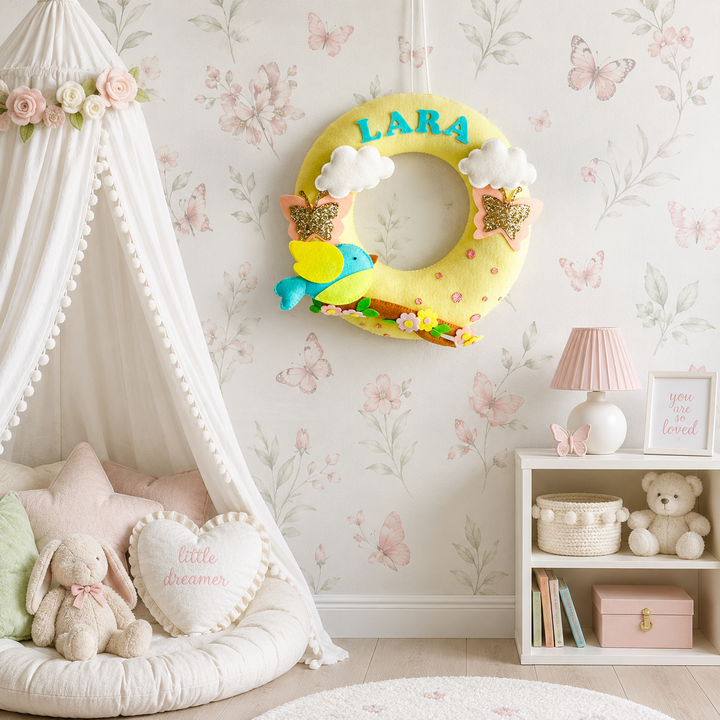 Babble Wrap  Chirping Songbird Name Hanging