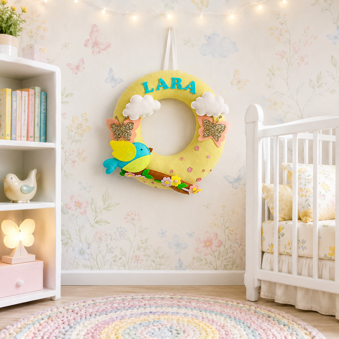 Babble Wrap  Chirping Songbird Name Hanging