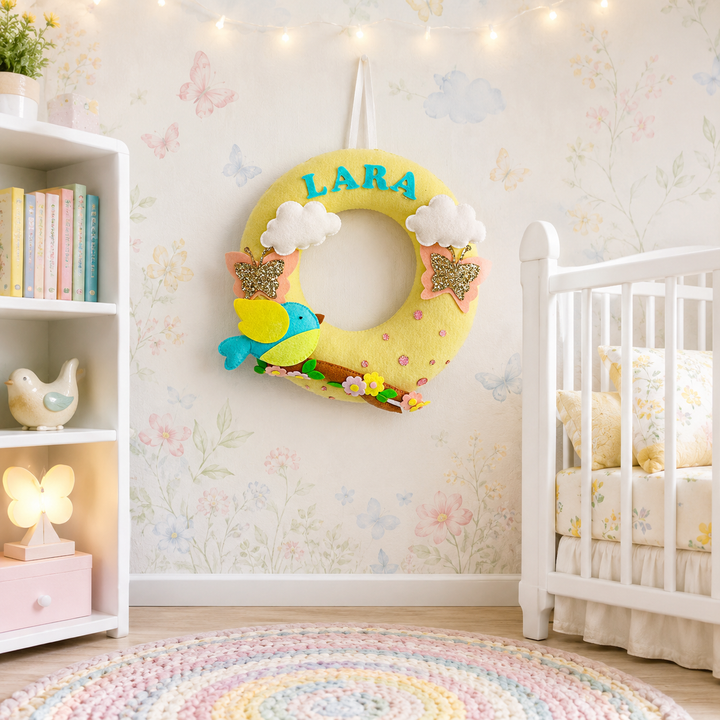 Babble Wrap  Chirping Songbird Name Hanging