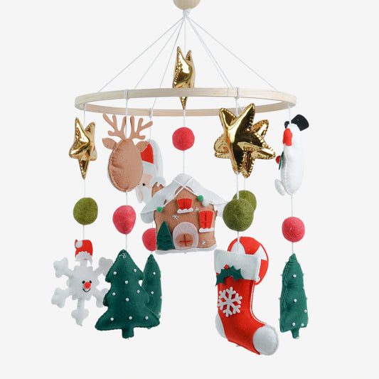 Babble Wrap Cot / Crib Mobile -Santa's Sleepy Village