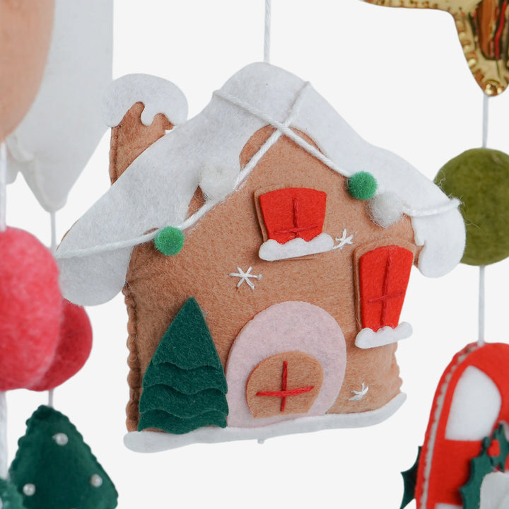 Babble Wrap Cot / Crib Mobile -Santa's Sleepy Village