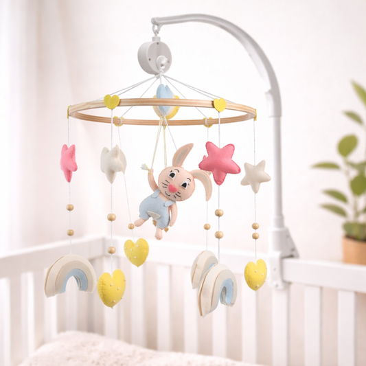 Babble Wrap Cot / Crib Mobile - Bunny Under the Stars