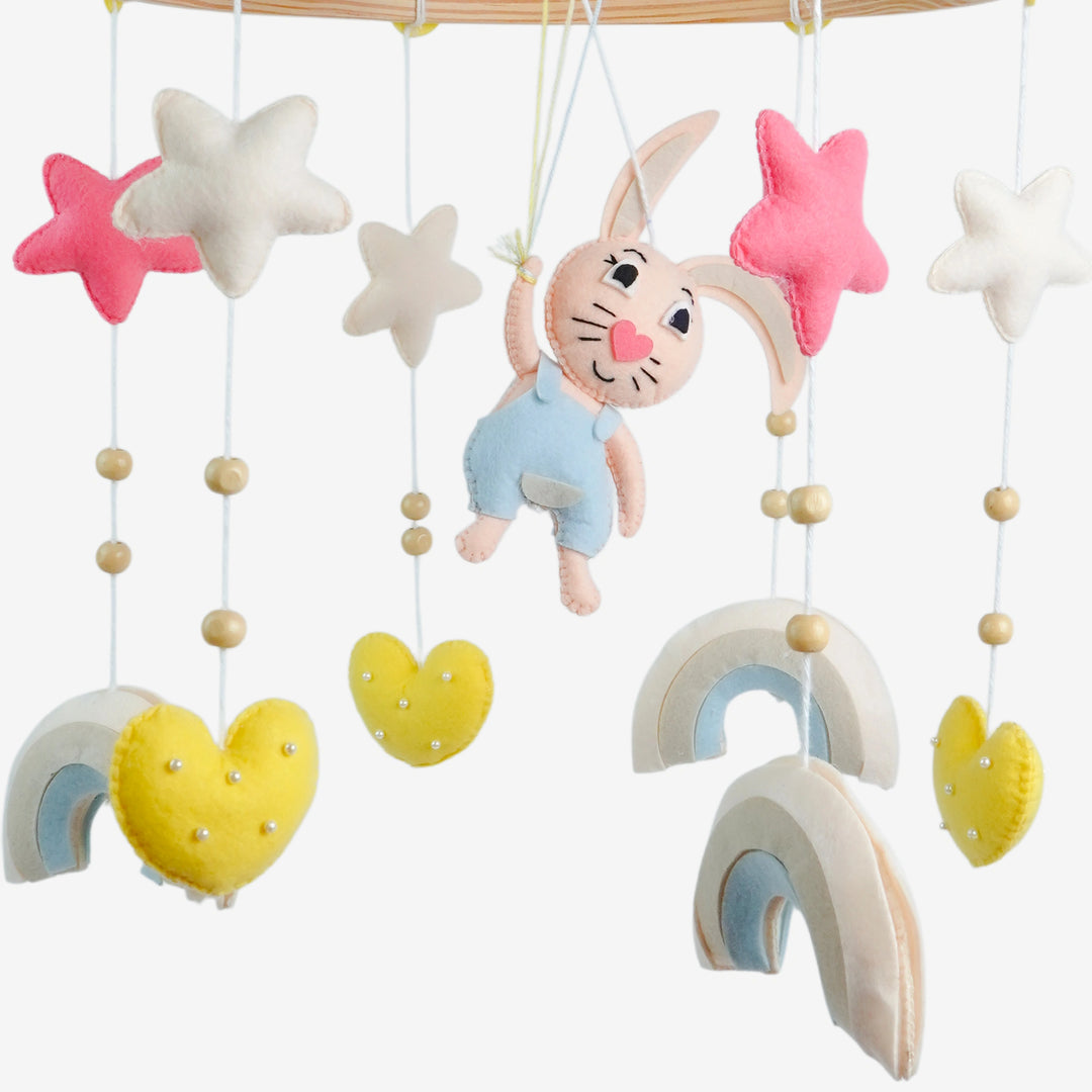 Babble Wrap Cot / Crib Mobile - Bunny Under the Stars
