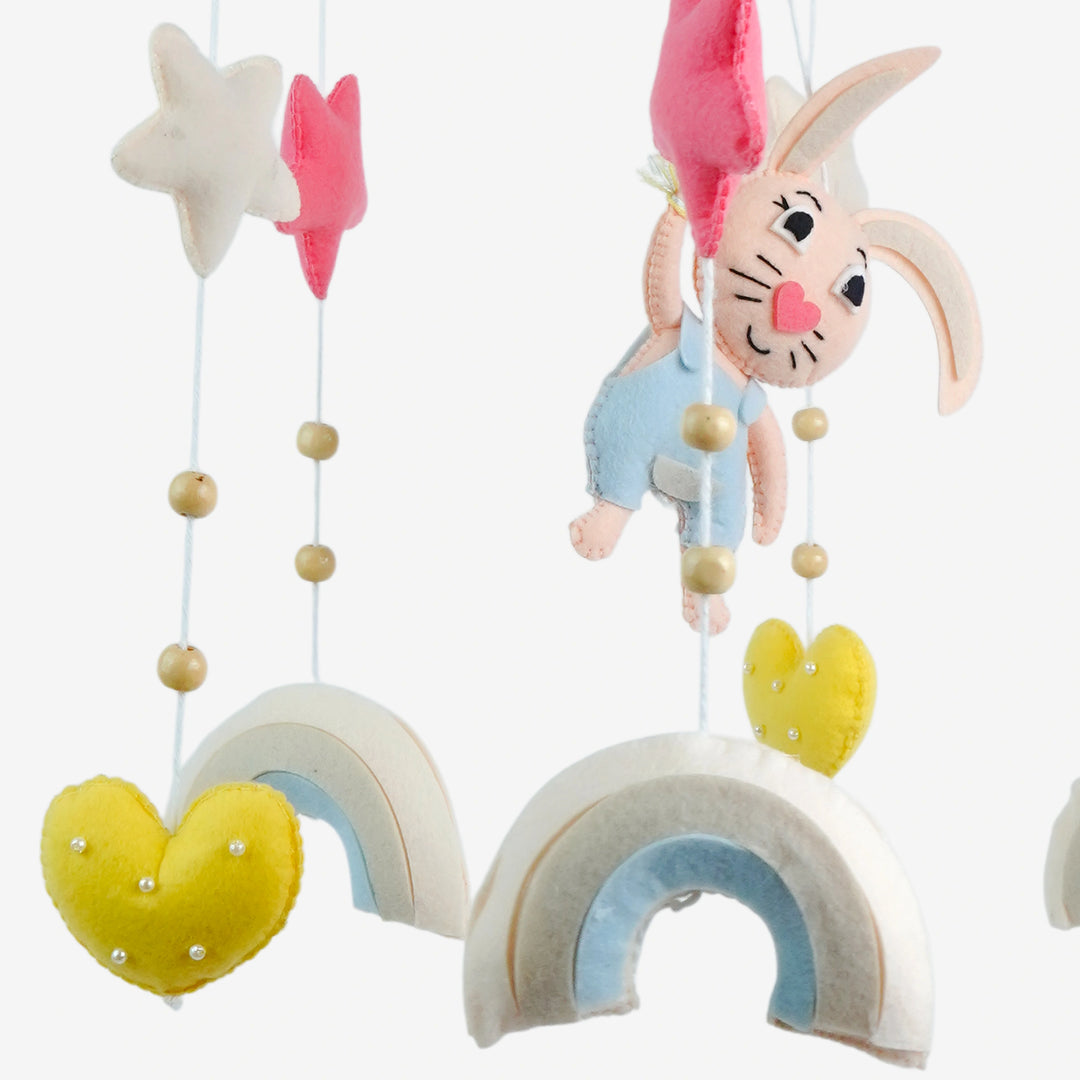 Babble Wrap Cot / Crib Mobile - Bunny Under the Stars
