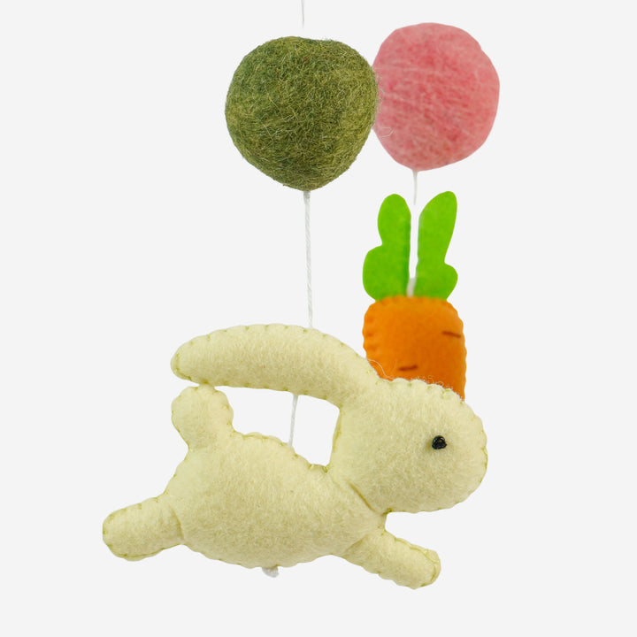 Babble Wrap Cot / Crib Mobile - Carrot Cruiser Bunny
