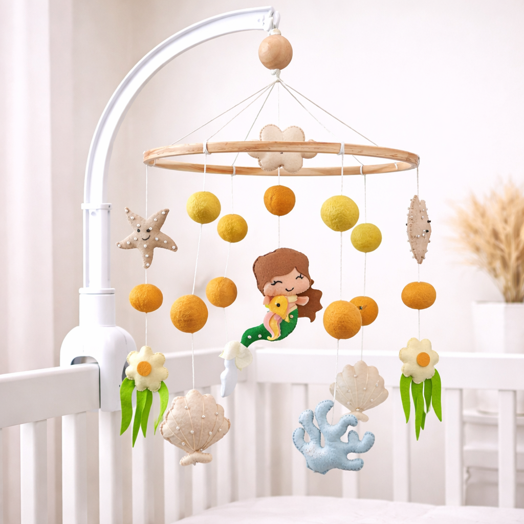 Babble Wrap Cot / Crib Mobile - Coral Reef Floral