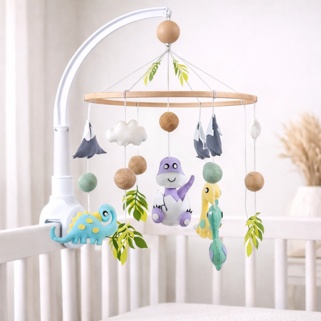 Babble Wrap Cot / Crib Mobile - Dino Doze