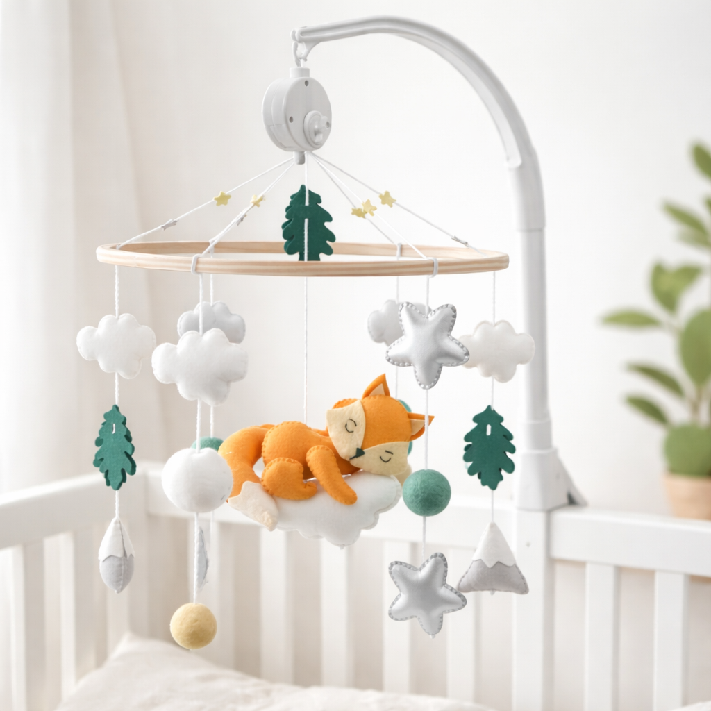 Babble Wrap Cot / Crib Mobile - Dreamy Cloud Fox