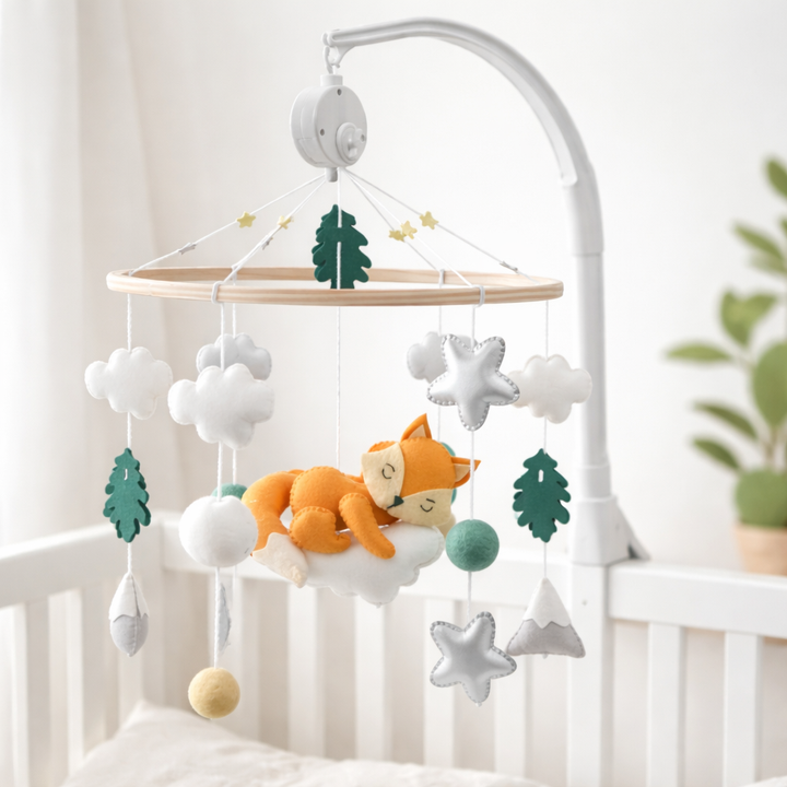 Babble Wrap Cot / Crib Mobile - Dreamy Cloud Fox