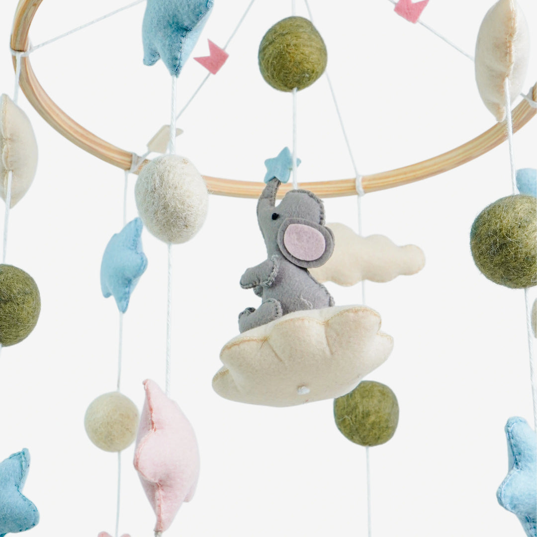 Babble Wrap Cot / Crib Mobile - Ellie in the Sky
