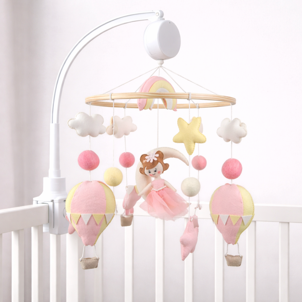 Babble Wrap Cot / Crib Mobile - Fairy’s Magic Balloon Ride