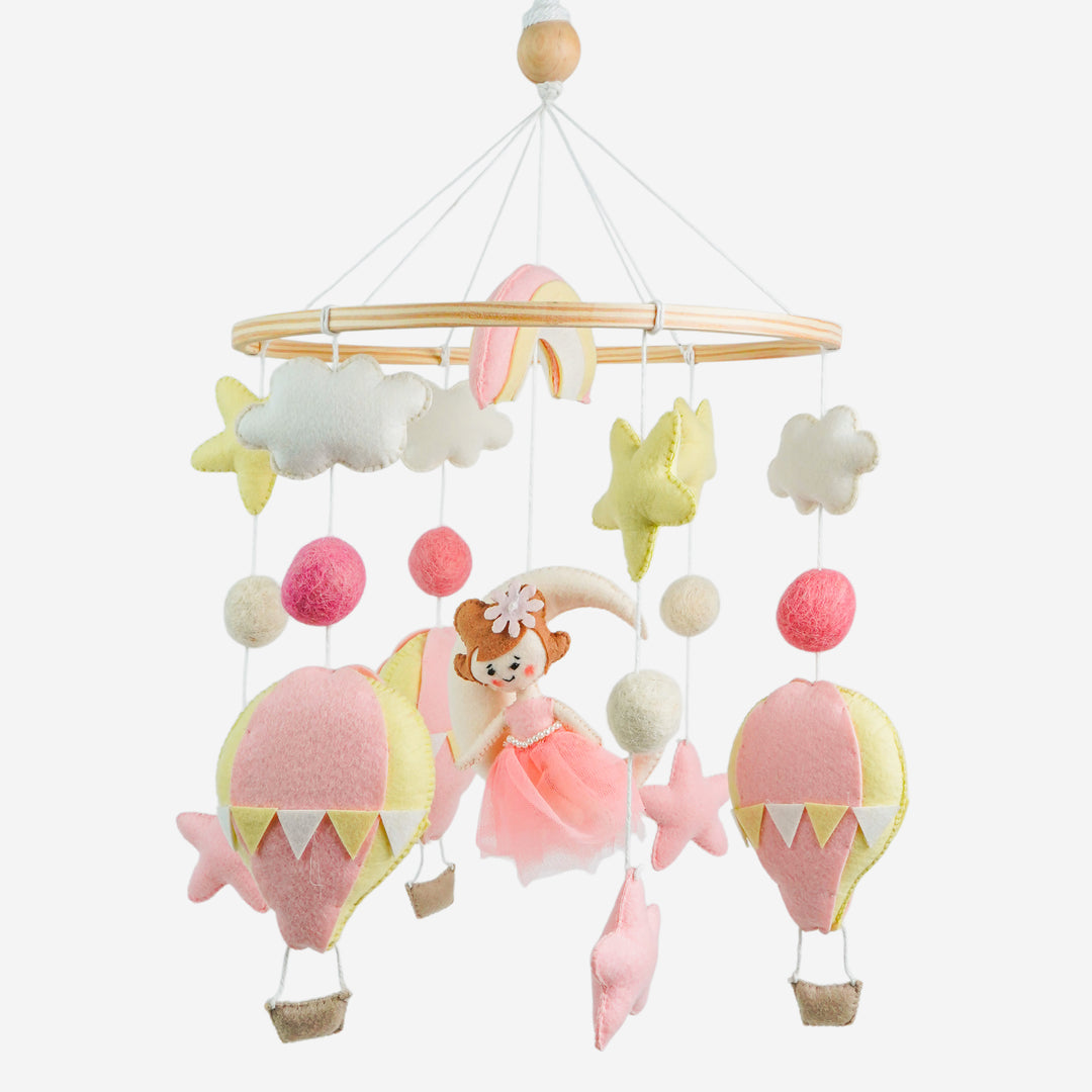 Babble Wrap Cot / Crib Mobile - Fairy’s Magic Balloon Ride