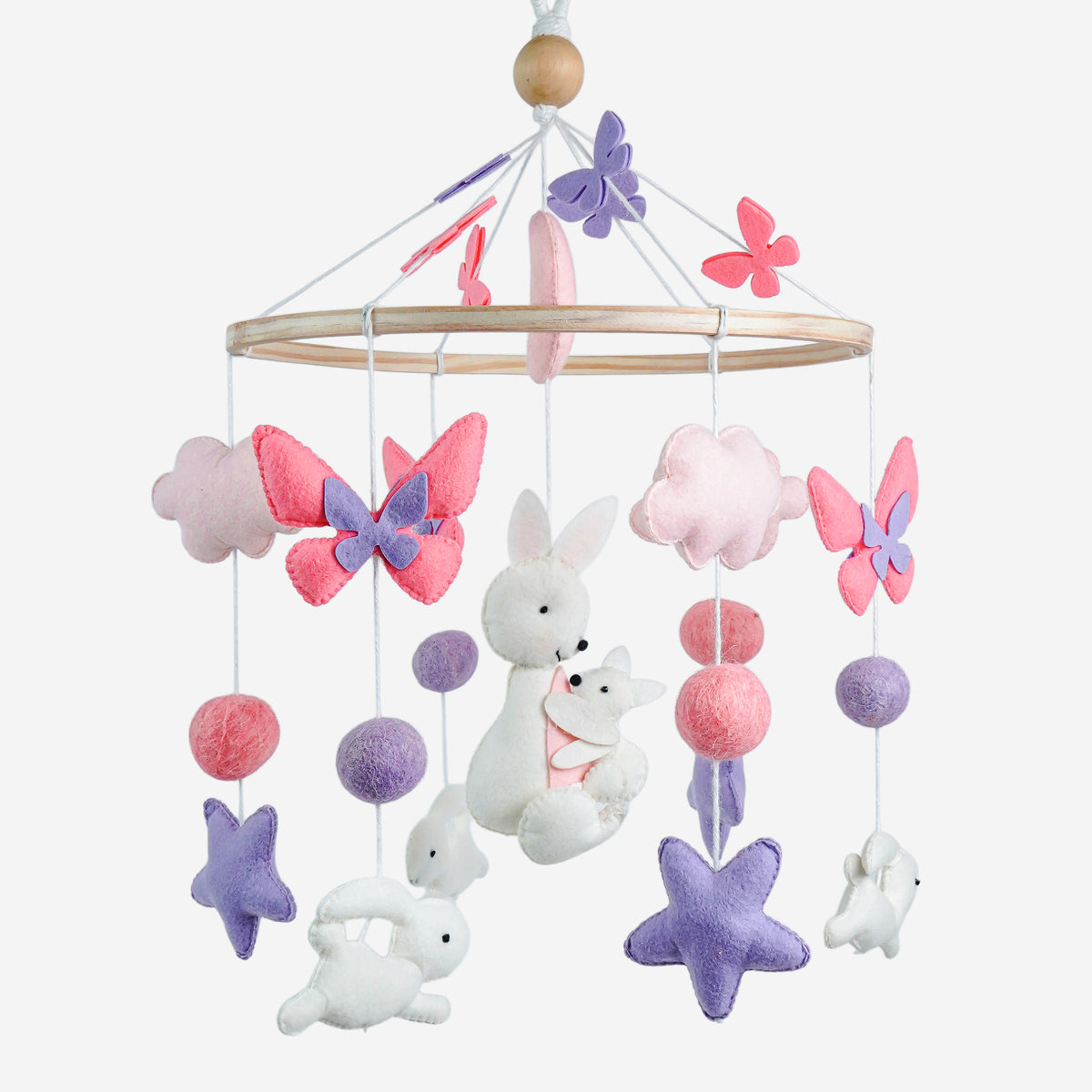 Babble Wrap Cot / Crib Mobile - Fluttering Burrows