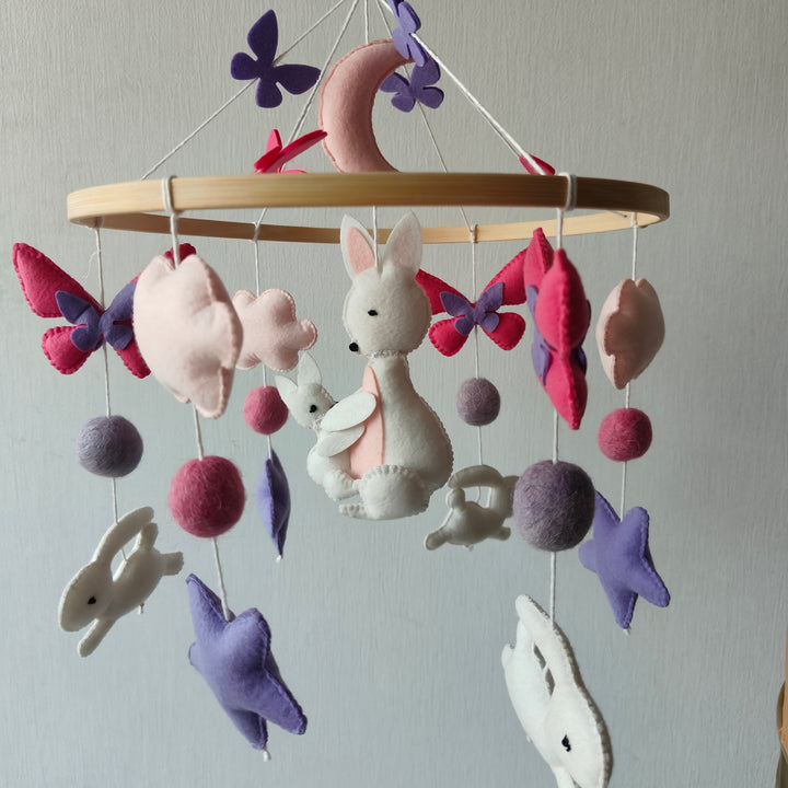 Babble Wrap Cot / Crib Mobile - Fluttering Burrows