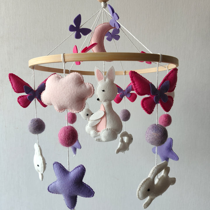 Babble Wrap Cot / Crib Mobile - Fluttering Burrows