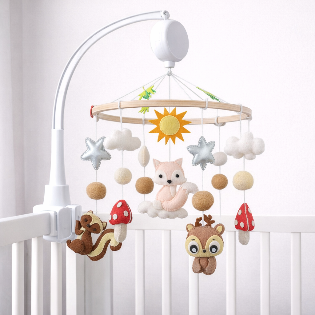 Babble Wrap Cot / Crib Mobile - Forest Friends
