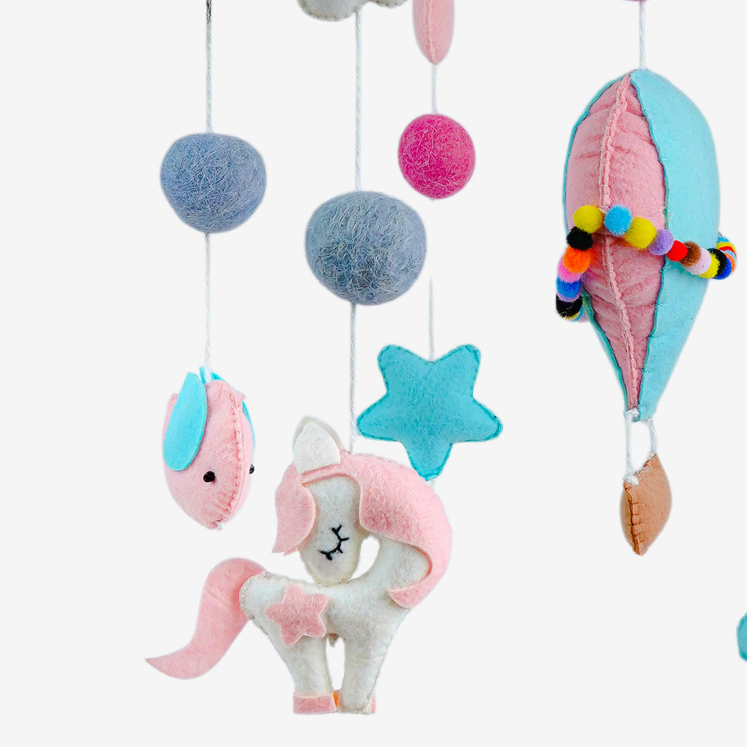 Babble Wrap Cot / Crib Mobile - Hot Air Balloon
