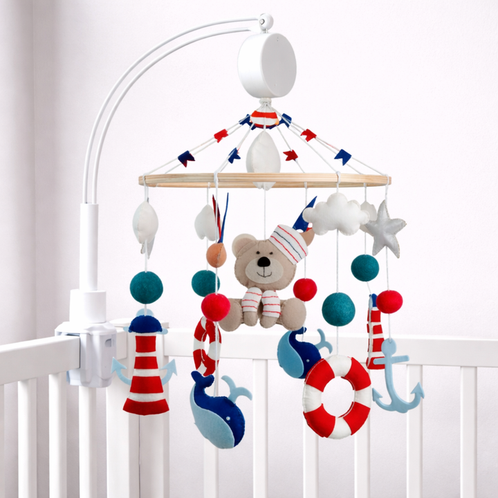 Babble Wrap Cot / Crib Mobile - Nautical Captain