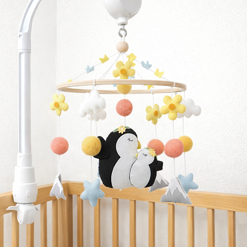 Babble Wrap Cot / Crib Mobile - Penguin Dreamland