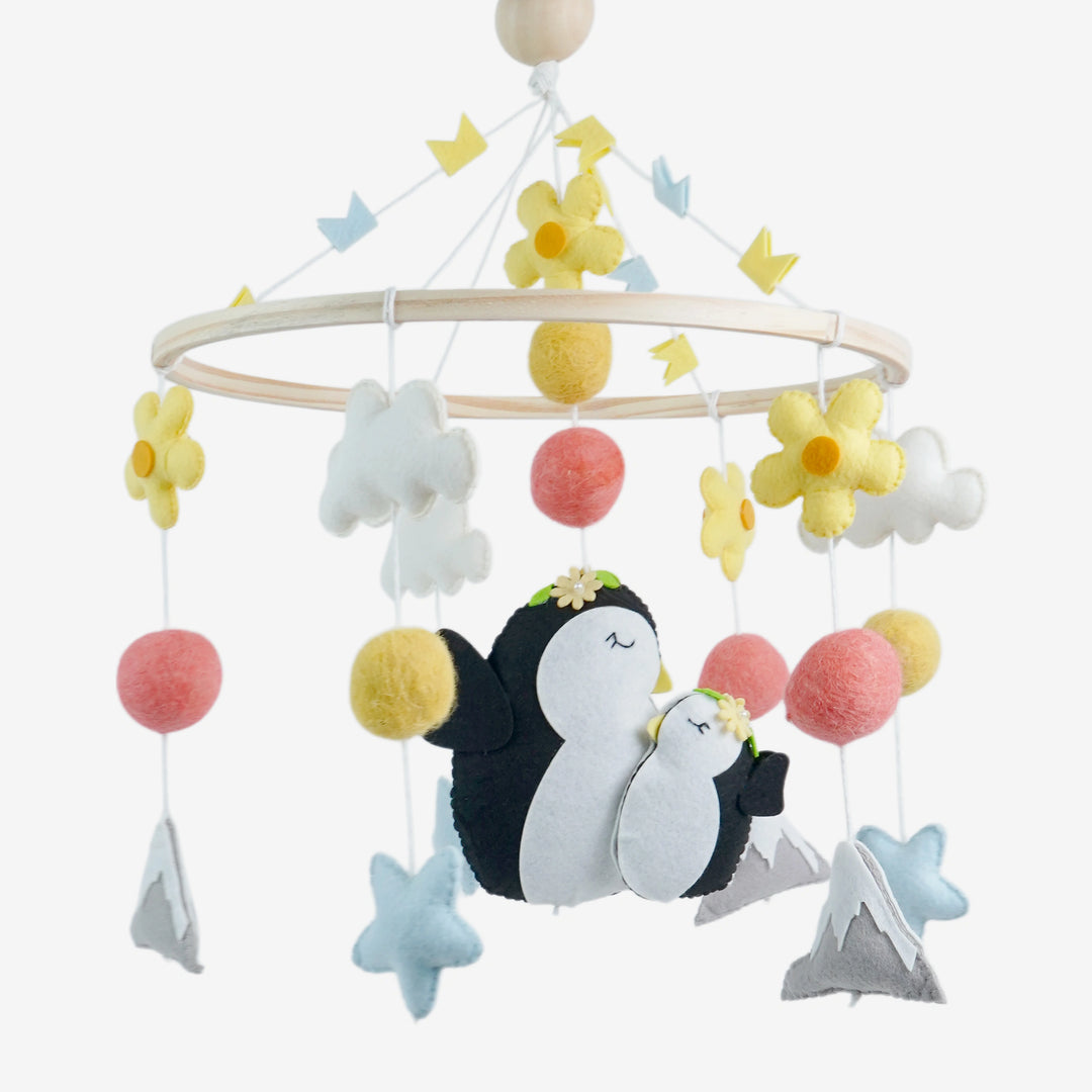 Babble Wrap Cot / Crib Mobile - Penguin Dreamland