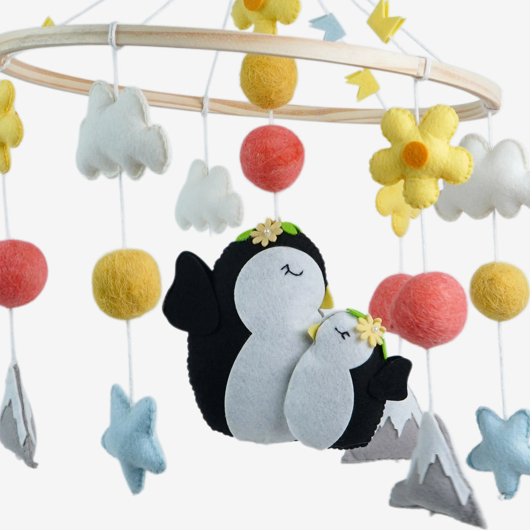 Babble Wrap Cot / Crib Mobile - Penguin Dreamland