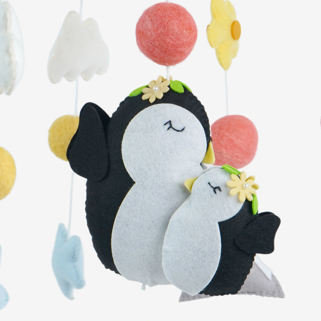 Babble Wrap Cot / Crib Mobile - Penguin Dreamland