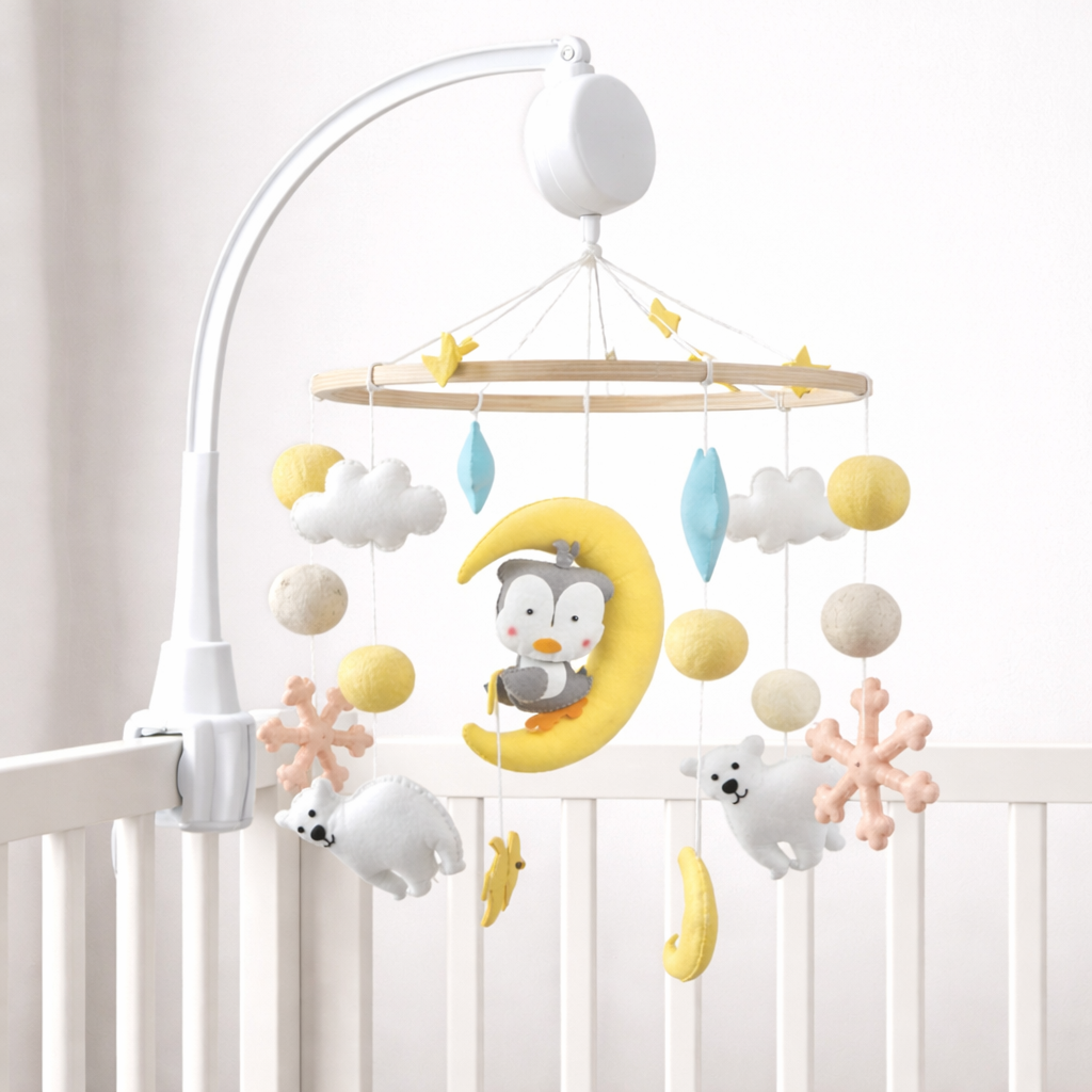 Babble Wrap Cot / Crib Mobile - Penguin Dreams