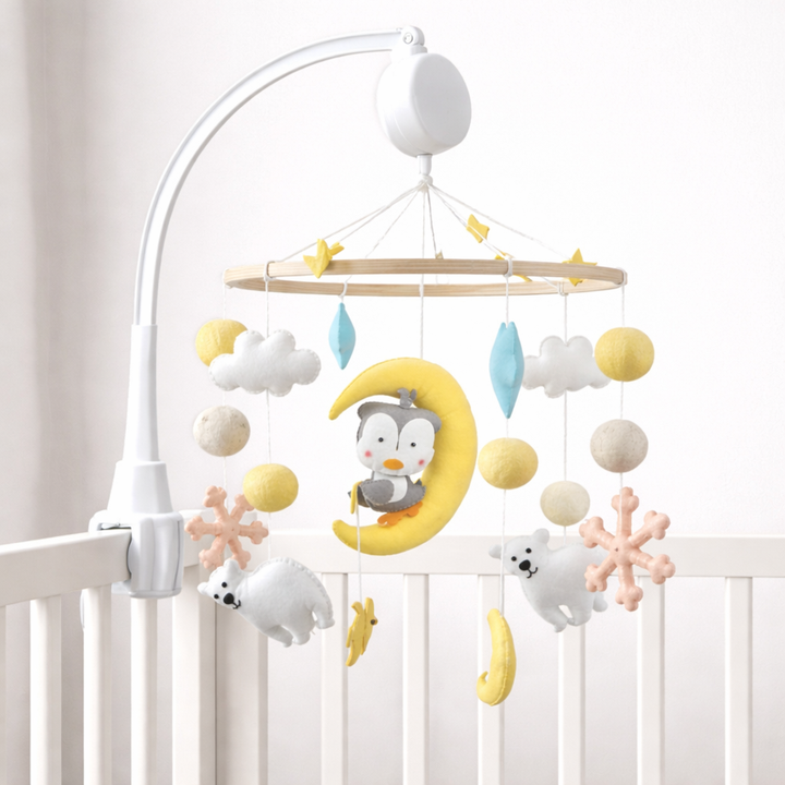 Babble Wrap Cot / Crib Mobile - Penguin Dreams