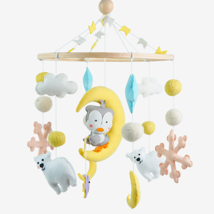 Babble Wrap Cot / Crib Mobile - Penguin Dreams