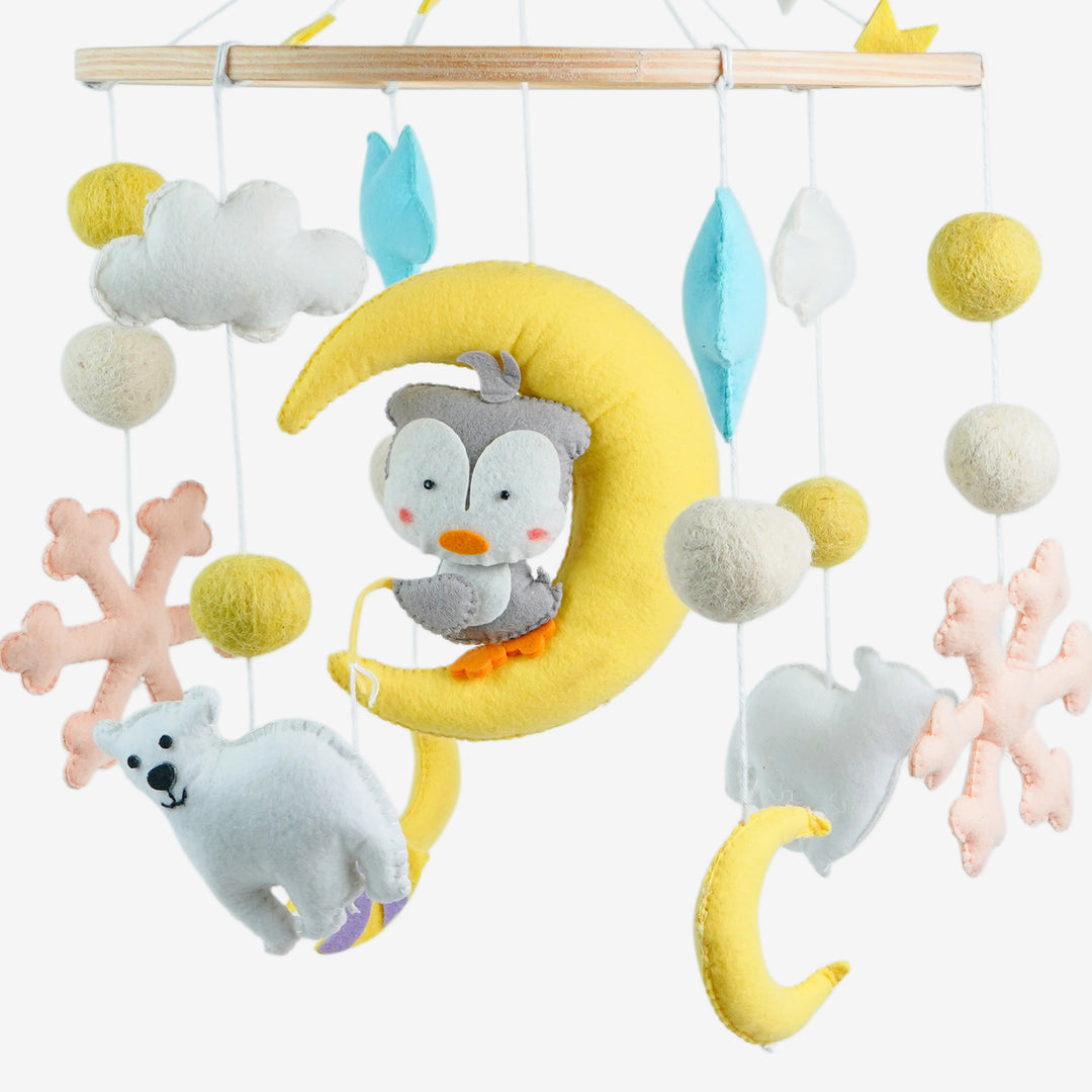 Babble Wrap Cot / Crib Mobile - Penguin Dreams