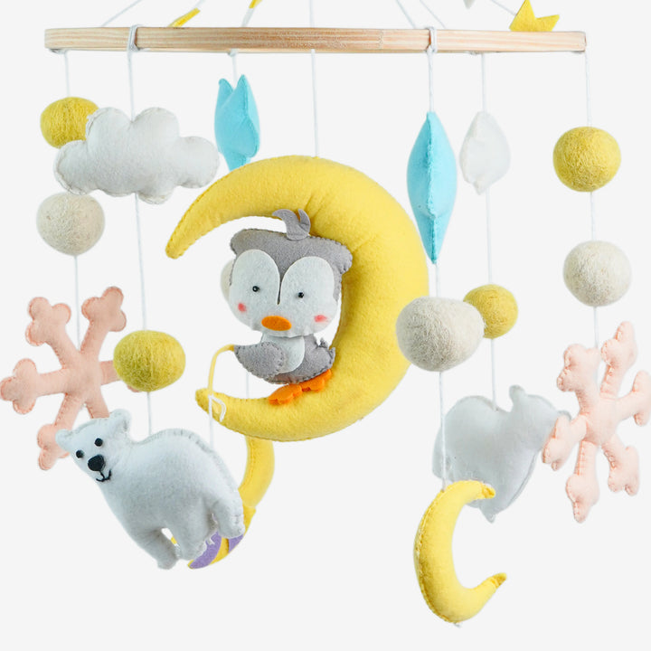 Babble Wrap Cot / Crib Mobile - Penguin Dreams