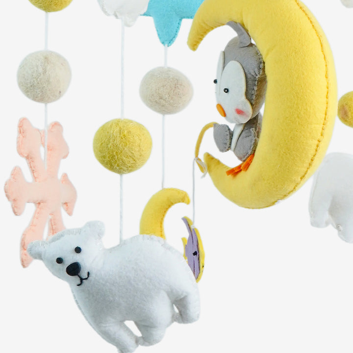 Babble Wrap Cot / Crib Mobile - Penguin Dreams