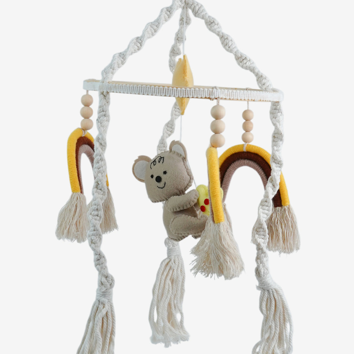Babble Wrap Cot / Crib Mobile - Rainbow Macrame