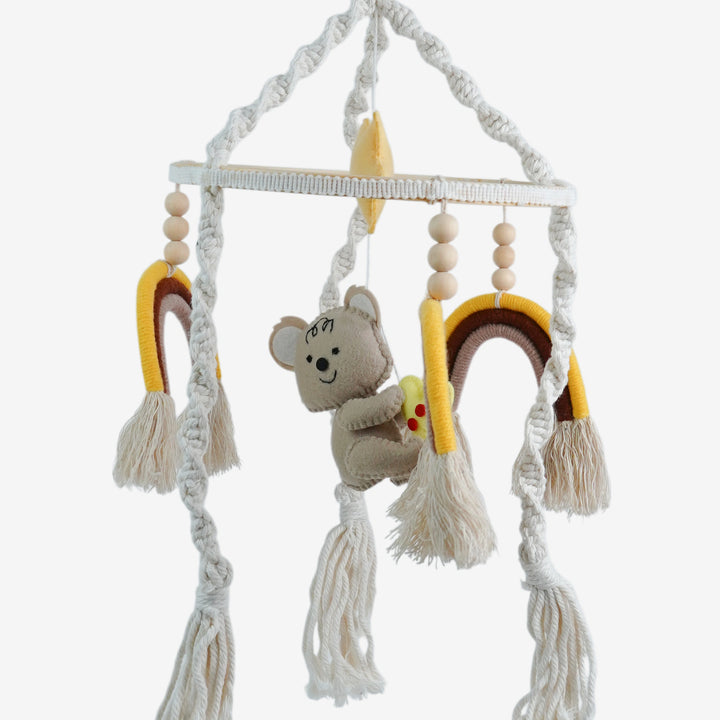 Babble Wrap Cot / Crib Mobile - Rainbow Macrame