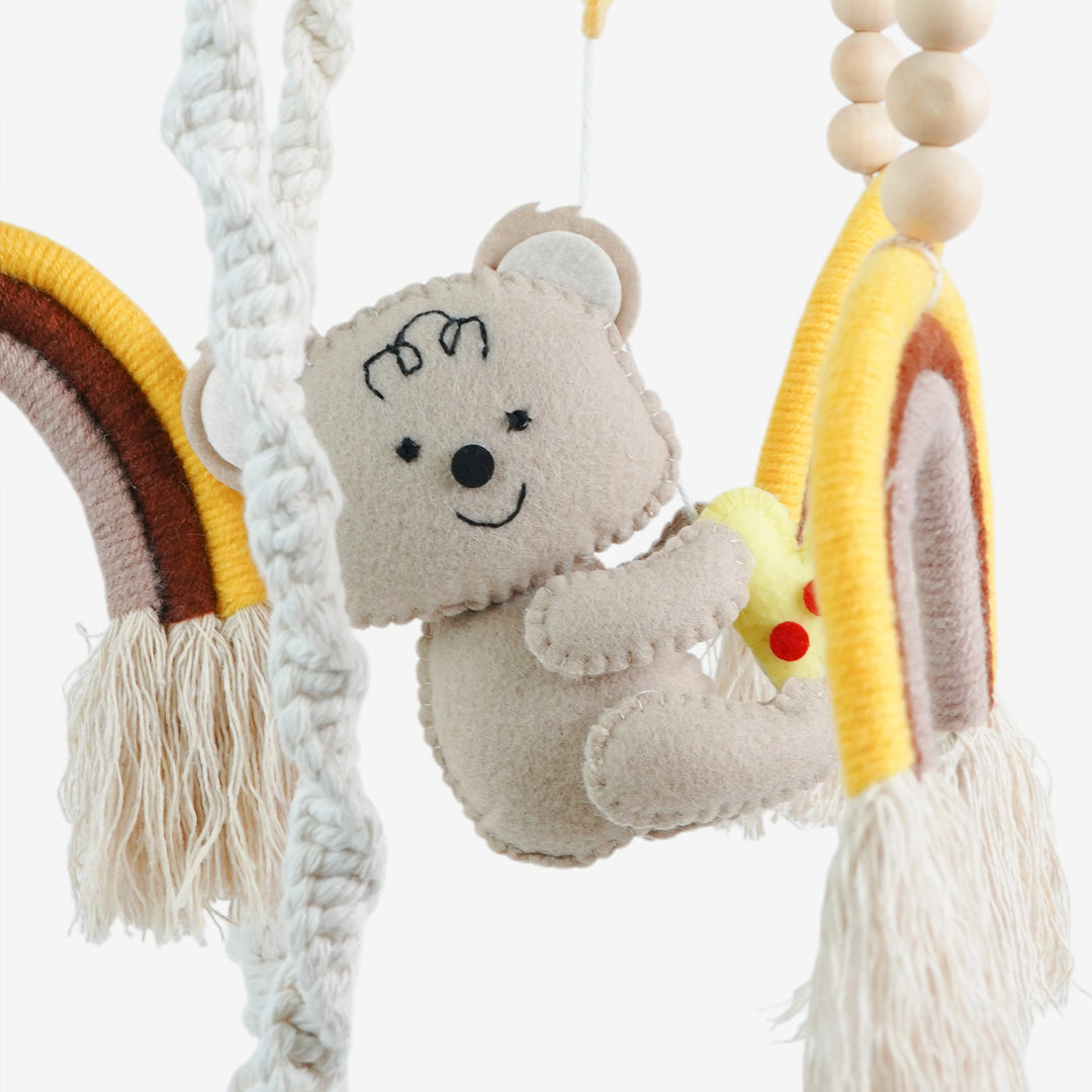Babble Wrap Cot / Crib Mobile - Rainbow Macrame