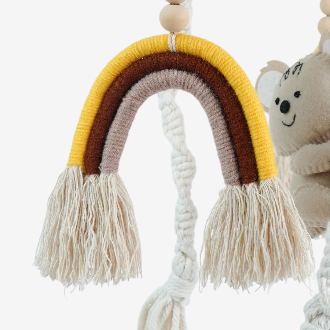 Babble Wrap Cot / Crib Mobile - Rainbow Macrame