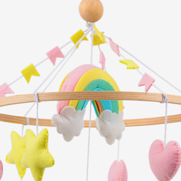 Babble Wrap Cot / Crib Mobile - Rainbow Unicorn Delight